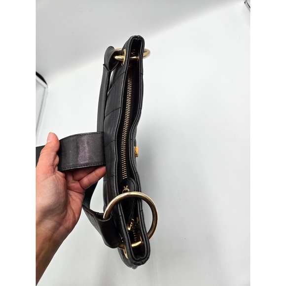 MCM Quilted Shoulder Bag Black Leather Designer Purse Handbag - Picture 4 of 10